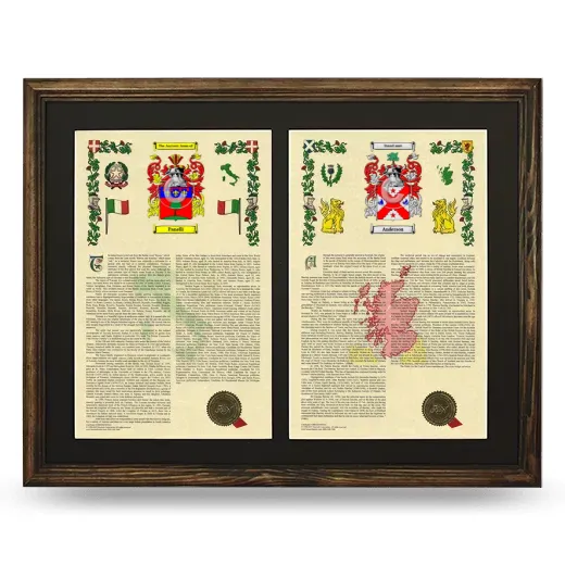 Double Armorial History Framed- Brown