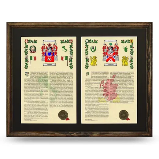Double Armorial History Framed- Brown