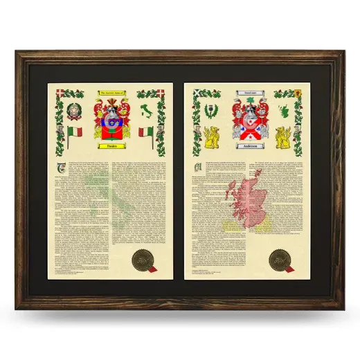 Double Armorial History Framed- Brown