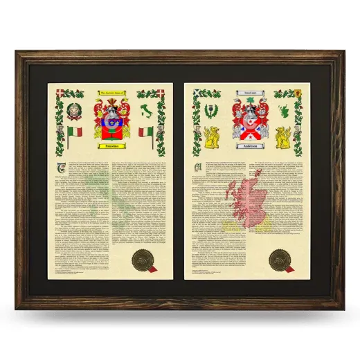 Double Armorial History Framed- Brown
