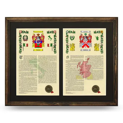Double Armorial History Framed- Brown