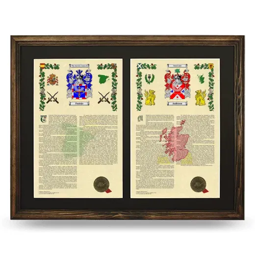 Double Armorial History Framed- Brown