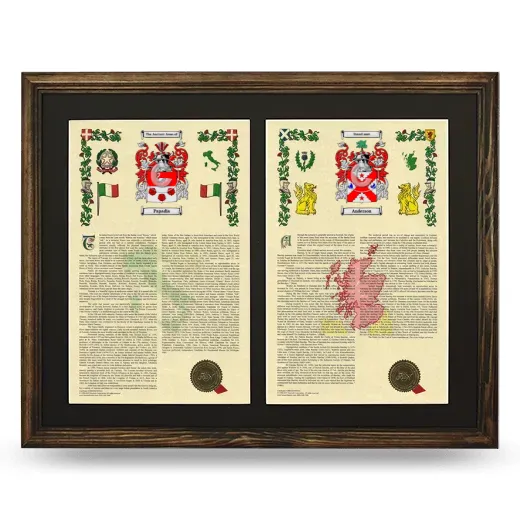 Double Armorial History Framed- Brown