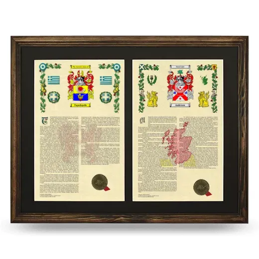 Double Armorial History Framed- Brown