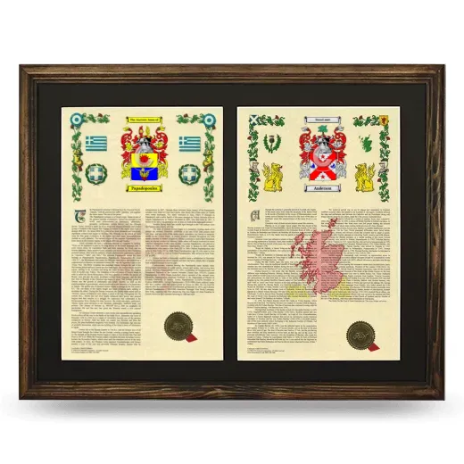 Double Armorial History Framed- Brown