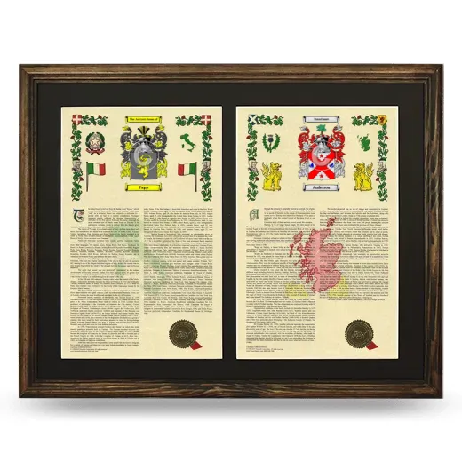 Double Armorial History Framed- Brown