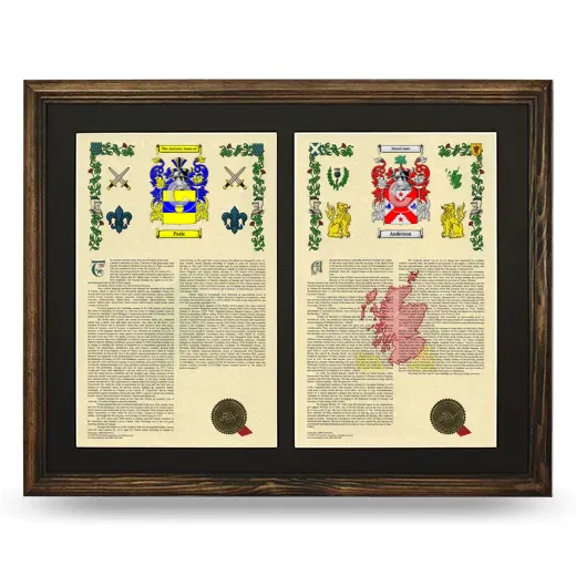 Double Armorial History Framed- Brown