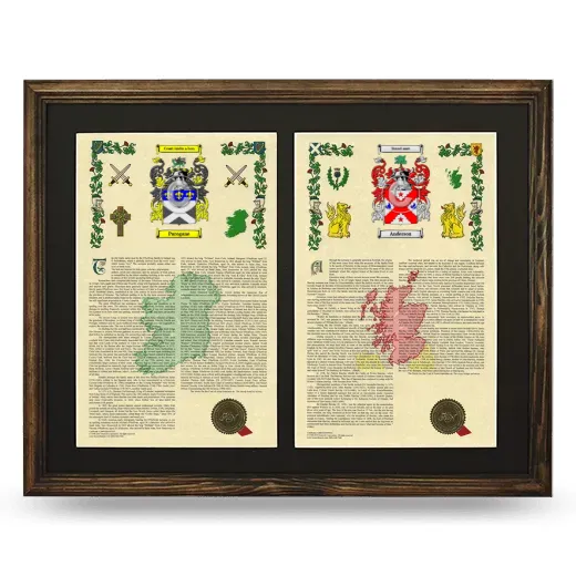 Double Armorial History Framed- Brown