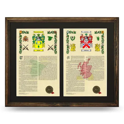 Double Armorial History Framed- Brown