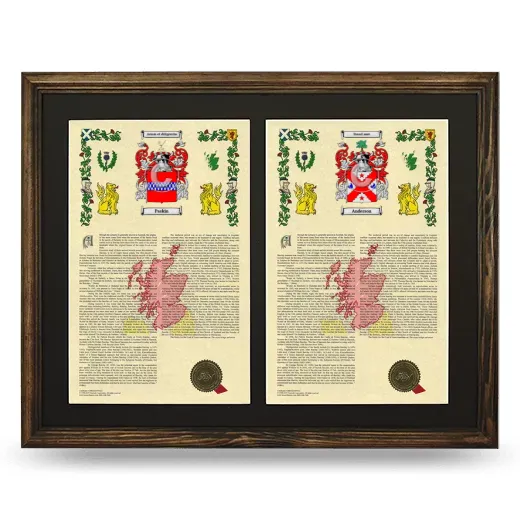 Double Armorial History Framed- Brown