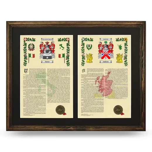 Double Armorial History Framed- Brown
