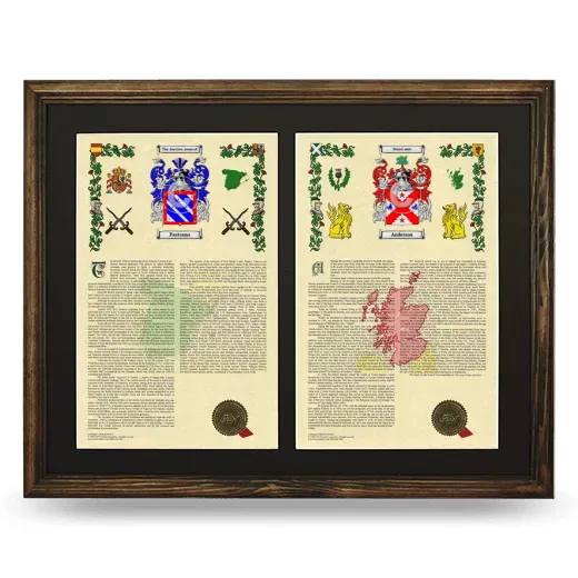 Double Armorial History Framed- Brown