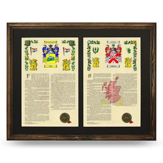 Double Armorial History Framed- Brown