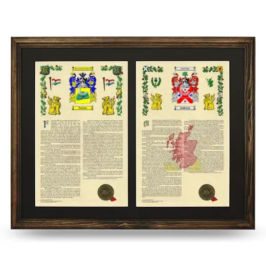 Double Armorial History Framed- Brown