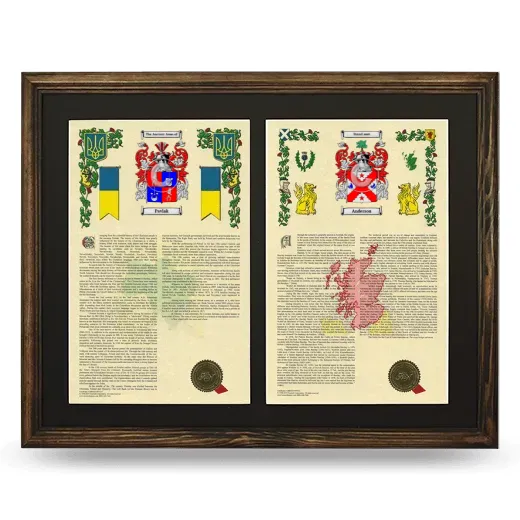 Double Armorial History Framed- Brown