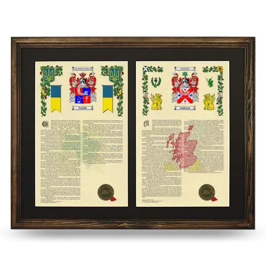 Double Armorial History Framed- Brown