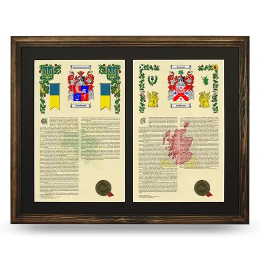 Double Armorial History Framed- Brown