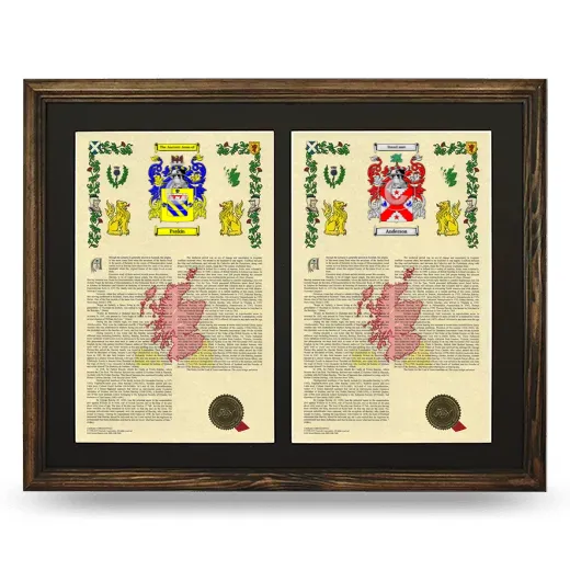 Double Armorial History Framed- Brown