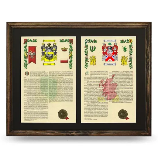 Double Armorial History Framed- Brown