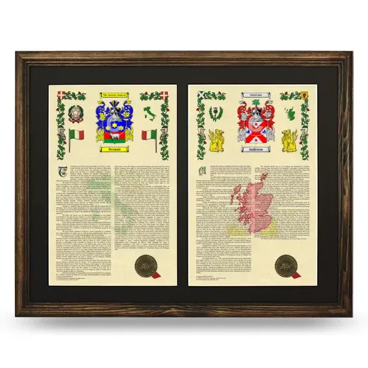 Double Armorial History Framed- Brown