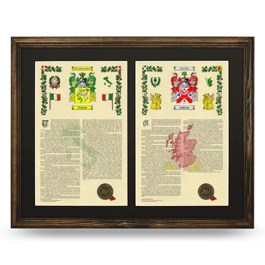 Double Armorial History Framed- Brown