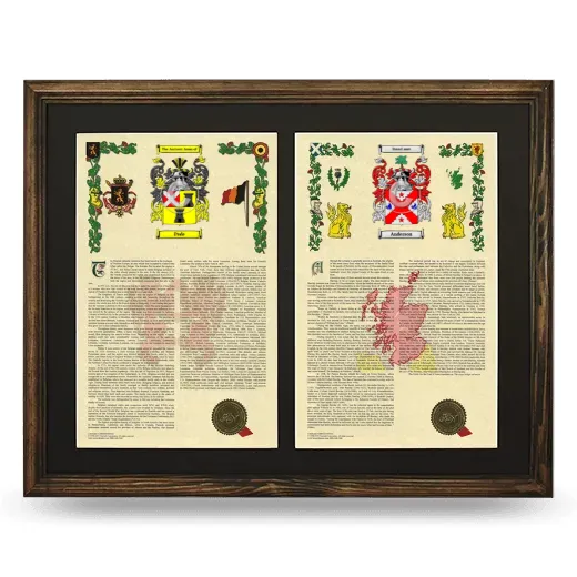 Double Armorial History Framed- Brown