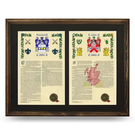 Double Armorial History Framed- Brown