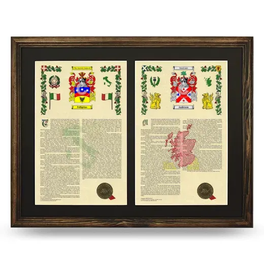 Double Armorial History Framed- Brown