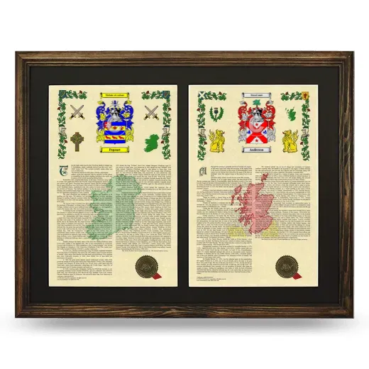 Double Armorial History Framed- Brown
