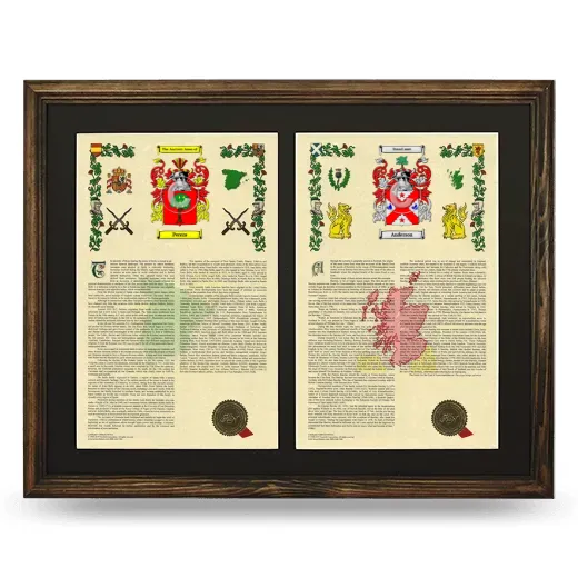 Double Armorial History Framed- Brown