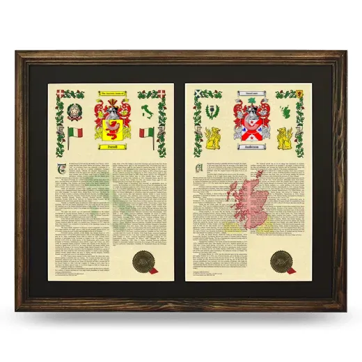 Double Armorial History Framed- Brown