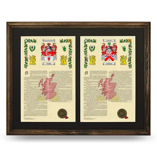 Double Armorial History Framed- Brown