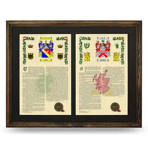 Double Armorial History Framed- Brown