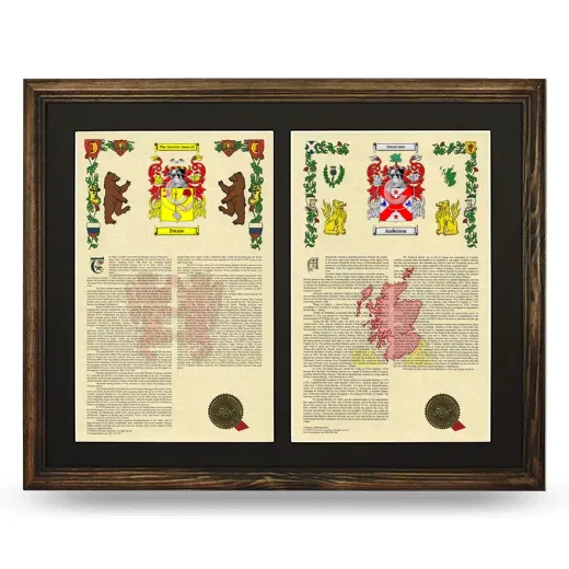 Double Armorial History Framed- Brown