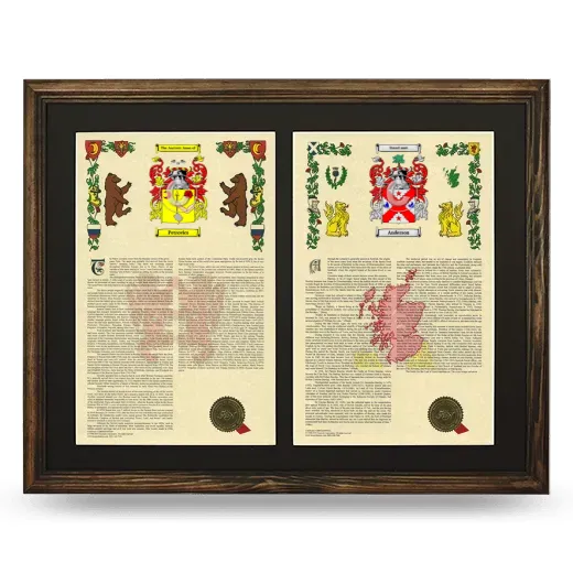 Double Armorial History Framed- Brown