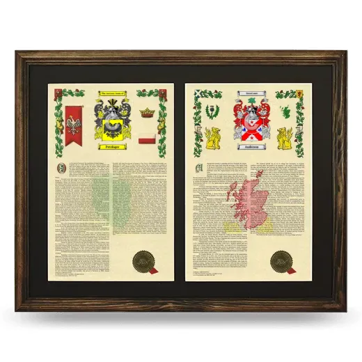 Double Armorial History Framed- Brown
