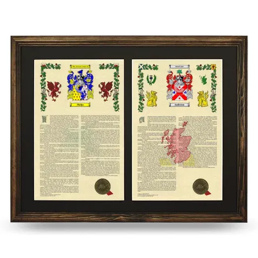 Double Armorial History Framed- Brown