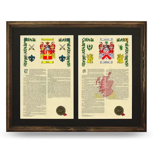Double Armorial History Framed- Brown