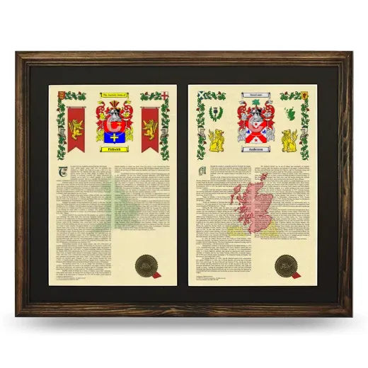 Double Armorial History Framed- Brown