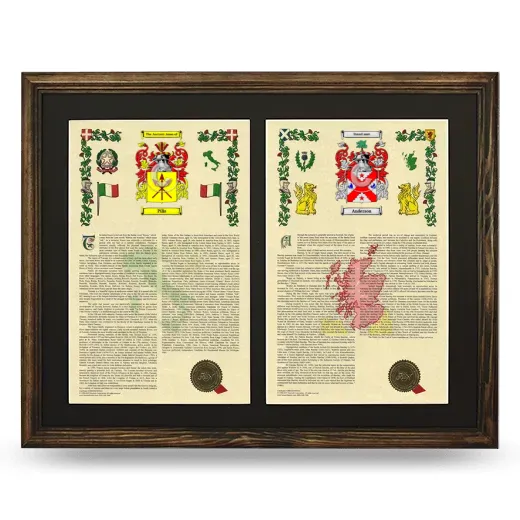 Double Armorial History Framed- Brown