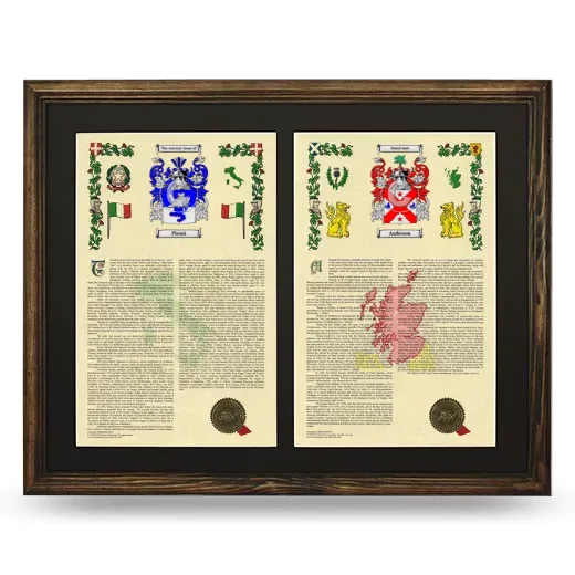 Double Armorial History Framed- Brown