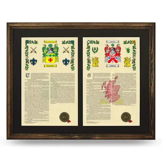 Double Armorial History Framed- Brown