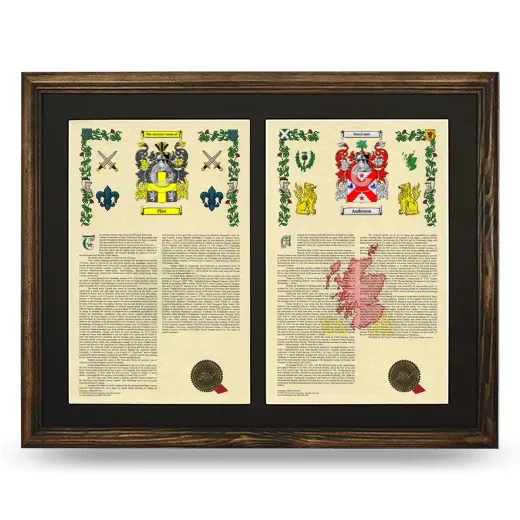 Double Armorial History Framed- Brown