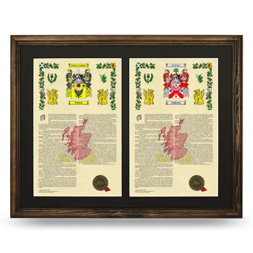 Double Armorial History Framed- Brown