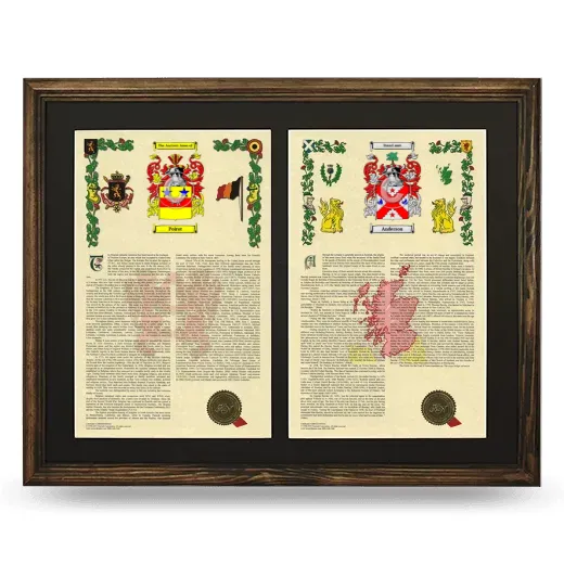 Double Armorial History Framed- Brown