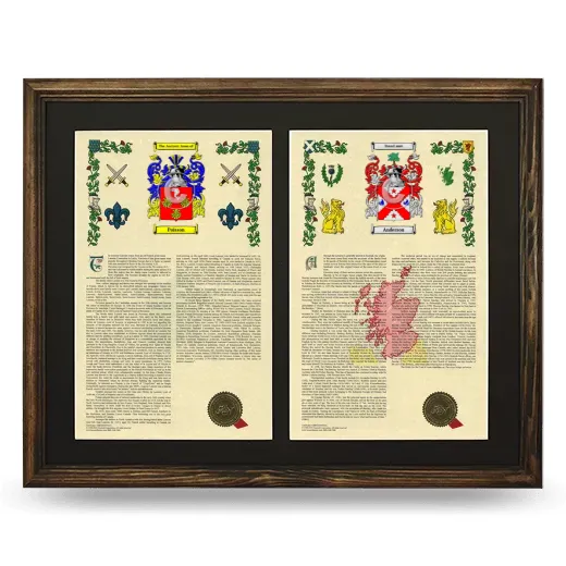 Double Armorial History Framed- Brown