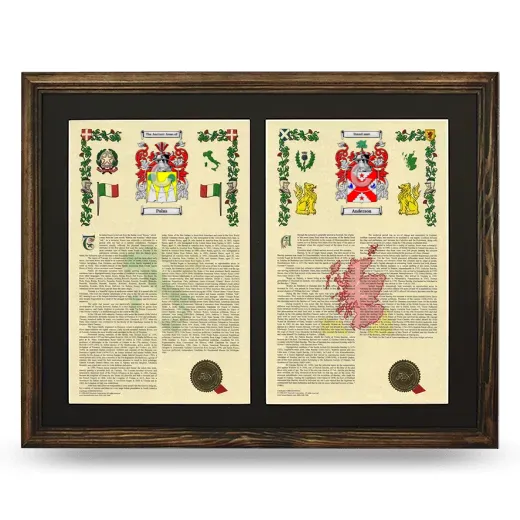 Double Armorial History Framed- Brown