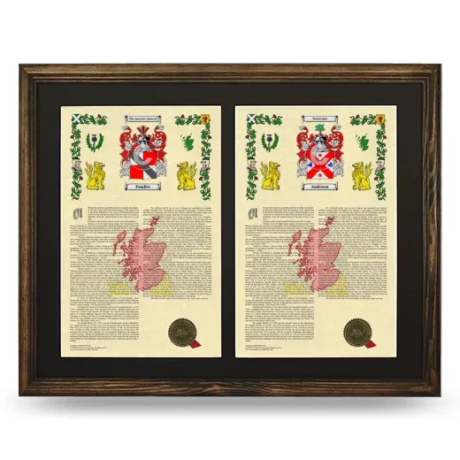 Double Armorial History Framed- Brown
