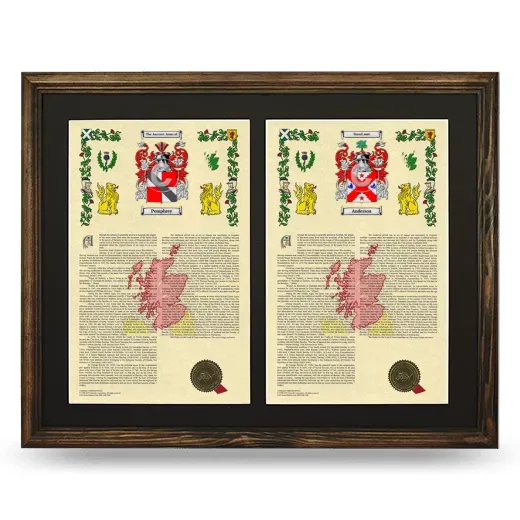 Double Armorial History Framed- Brown