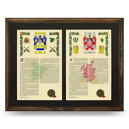 Double Armorial History Framed- Brown